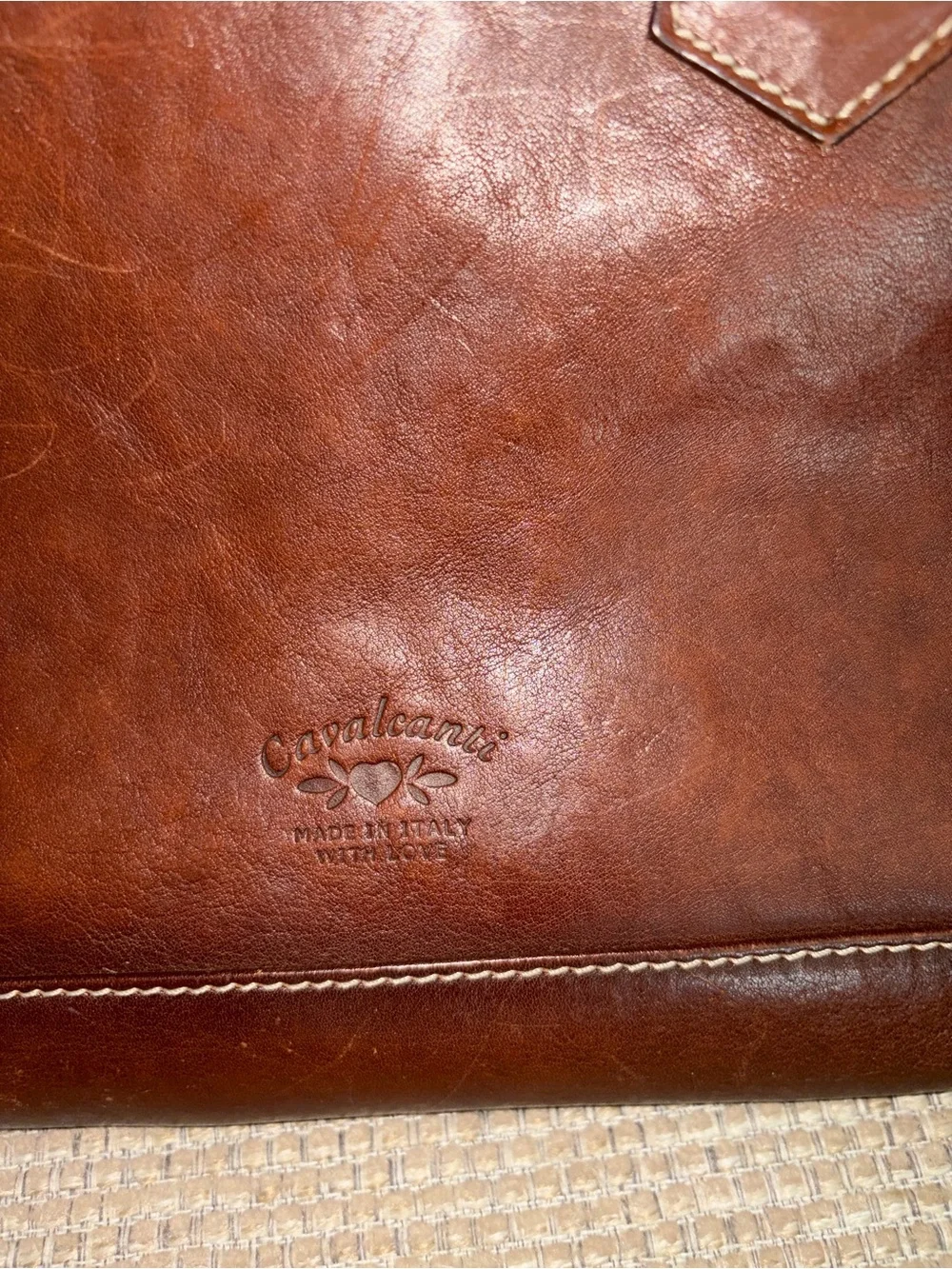 Polished Brown Leather Dome Satchel - Women